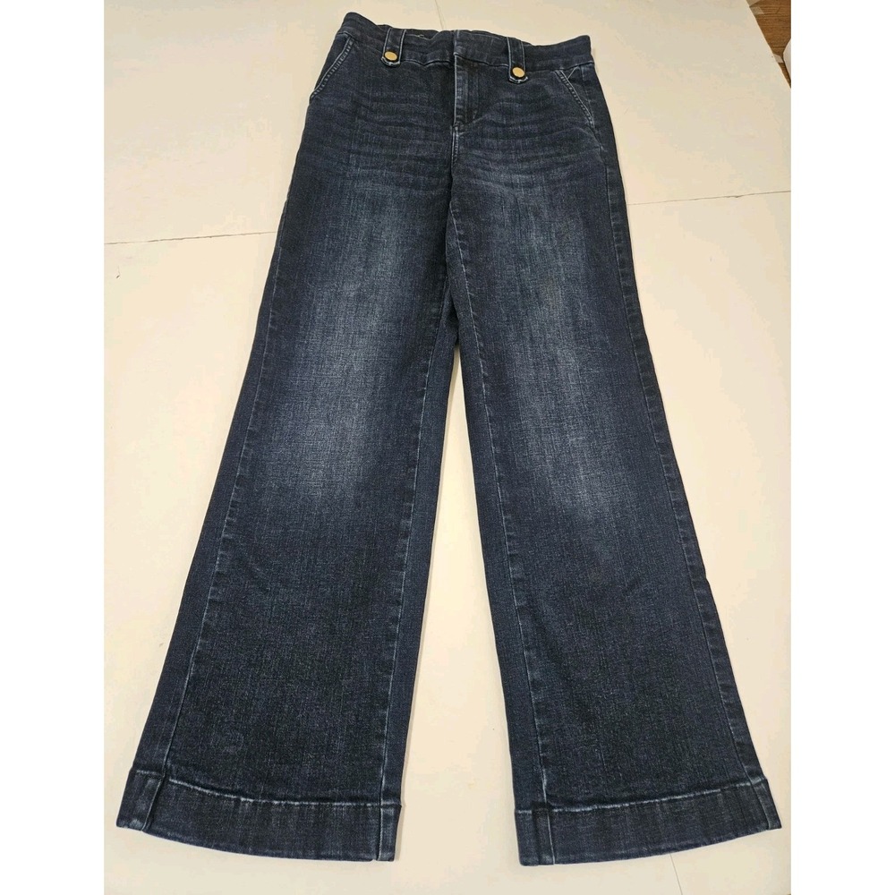 Talbots Wide-Leg Dark Wash Womens Trouser Jeans Size Small 4/28
